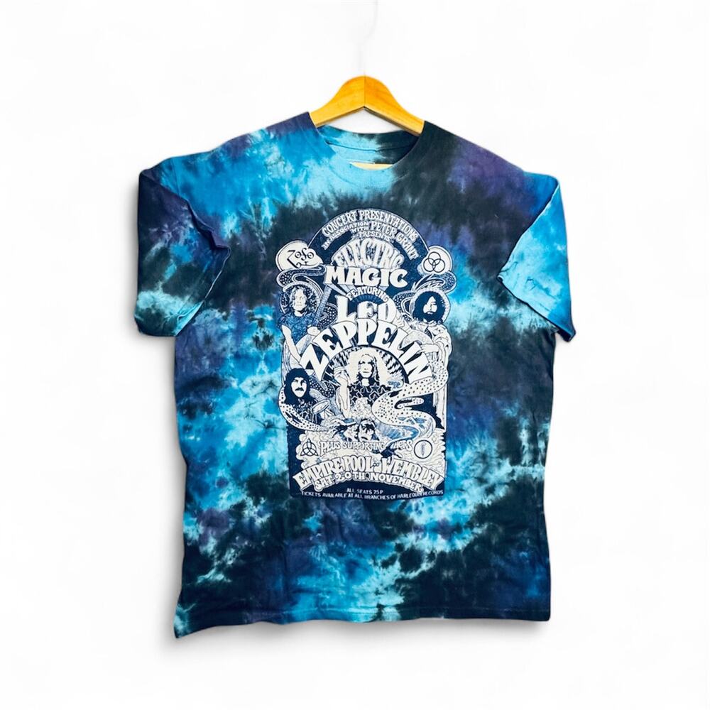 LED ZEPPELIN-WEMBLEY 71-PAGE PLANT-TIE DYE T-SHIRT XL Page,Plant,Bonham,Jones - Picture 2 of 6